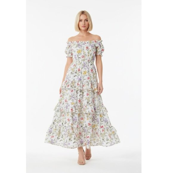 Meadows Bacopa Maxi Dress 2 White Floral NEW - Picture 1 of 9